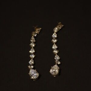 Gold plating over 8.25 Sterling Silver - Cyrstal Earrings